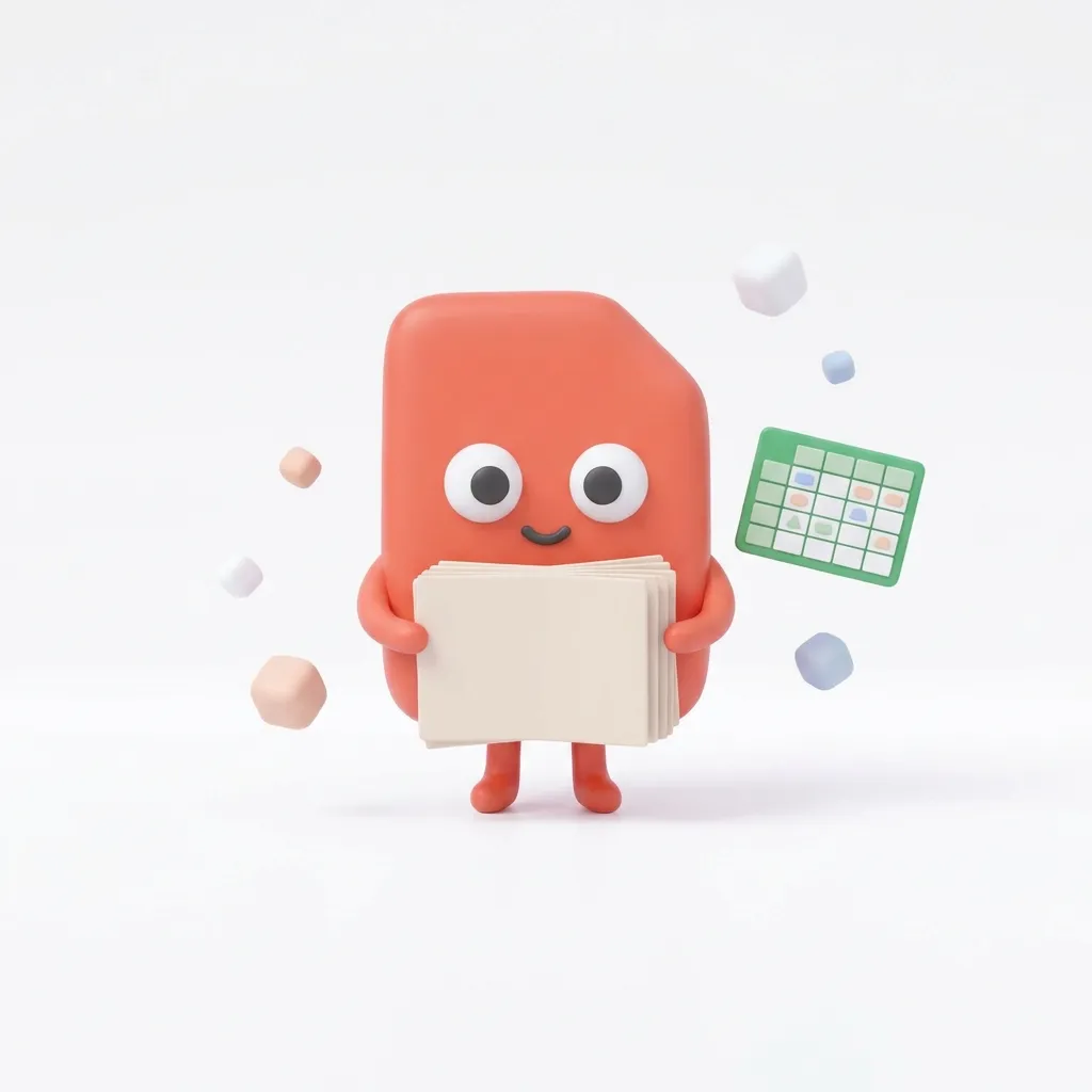 Coral file character carrying papers