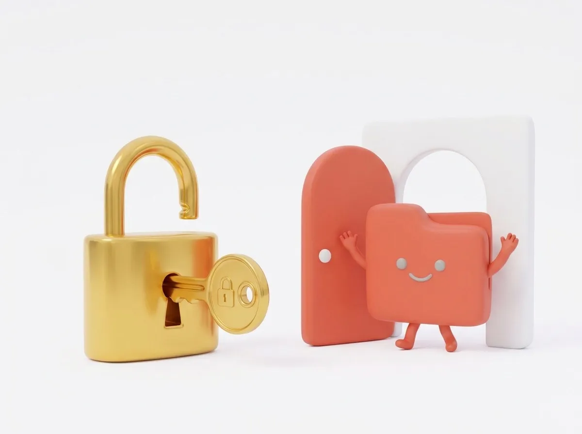 Open padlock with a key
