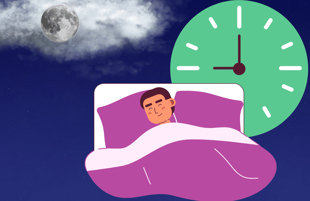 an illustration of a person getting a adequate sleep.
